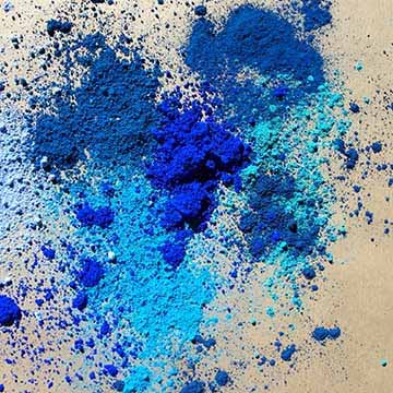 pigments bleus, utiliser des pigments